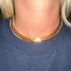 Abbott Lyon Initial Choker Gold Necklace